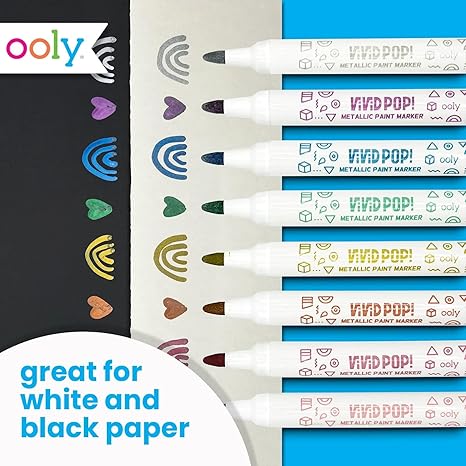 Ooly Vivid Pop Water Based Paint Markers: Metallic Set Of 8