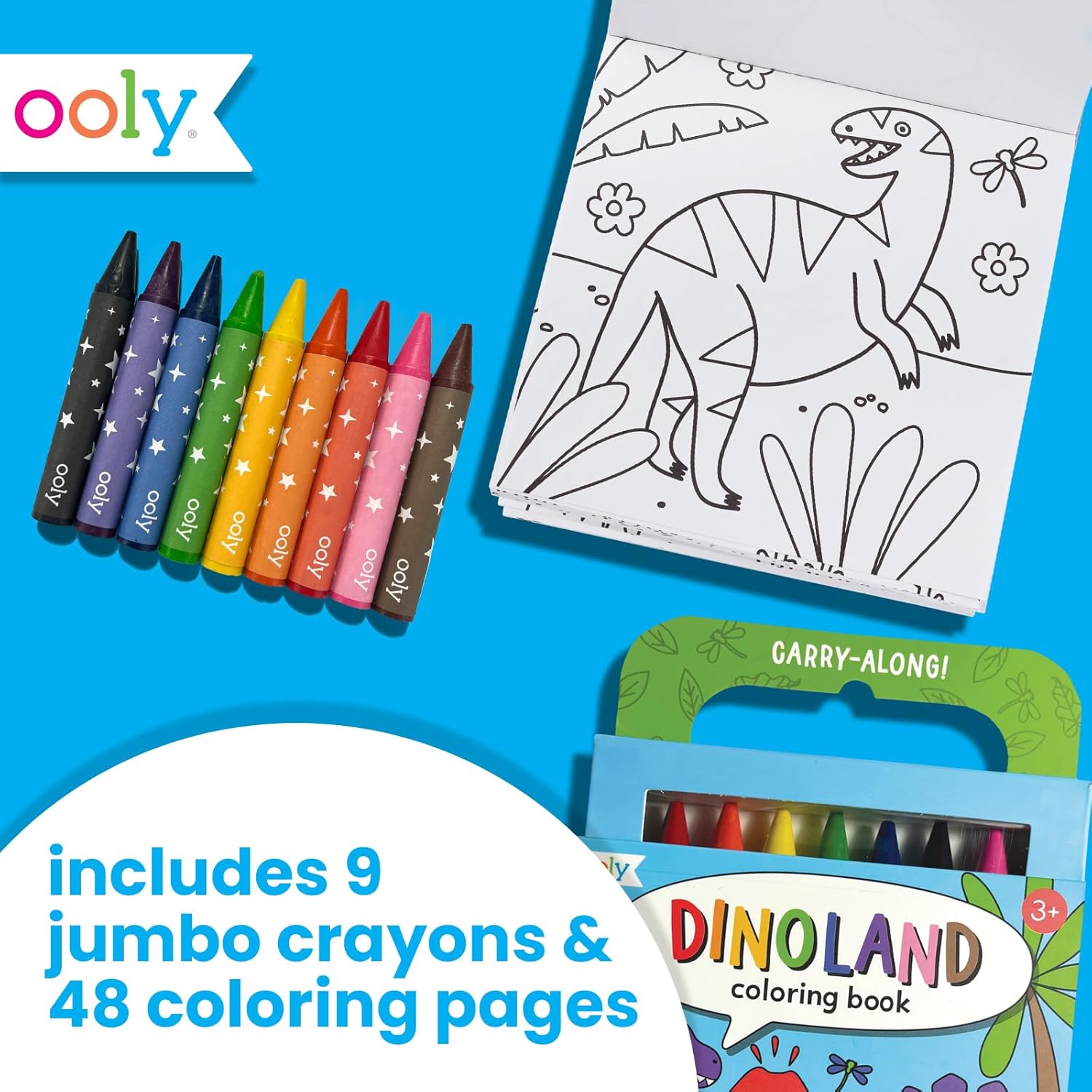 Ooly Carry Along Crayon & Coloring Book Kit Dinoland