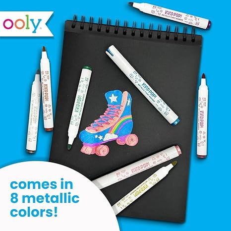 Ooly Vivid Pop Water Based Paint Markers: Metallic Set Of 8