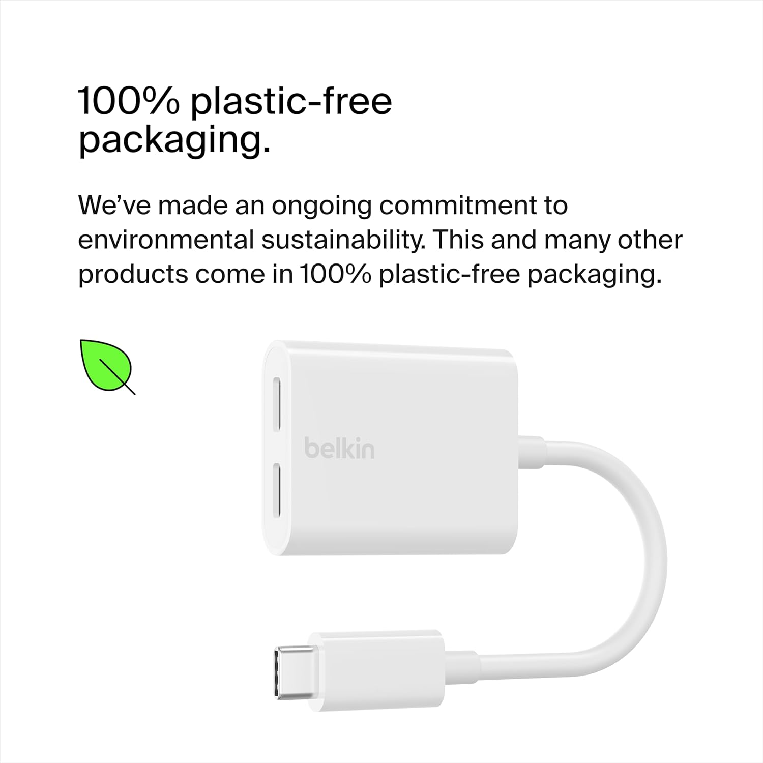 BELKIN ADAPTER ROCKSTAR 1XUSBC AUDIO 1X USBC CHARGE - WHT