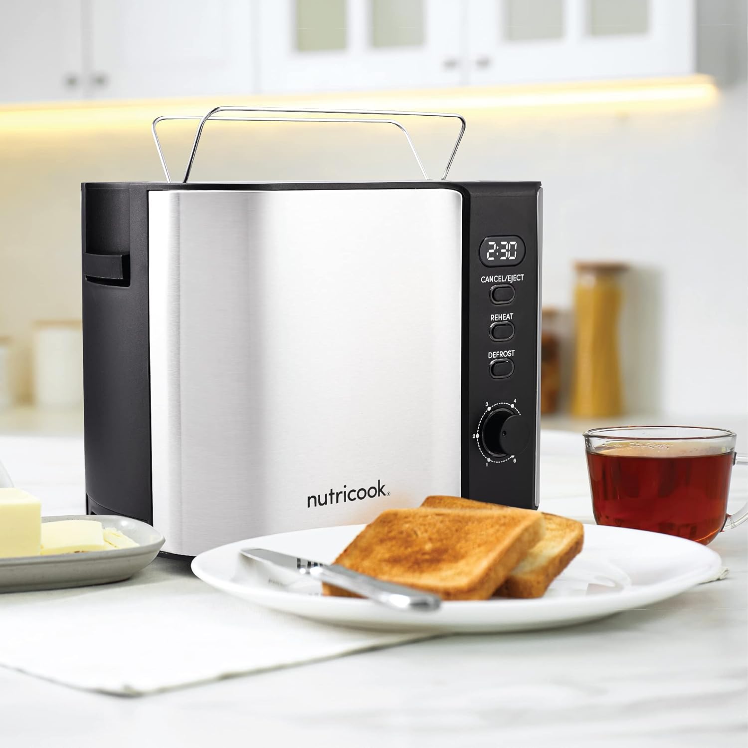 Nutricook 2 Slice Toaster Steel & Black NC-T102S