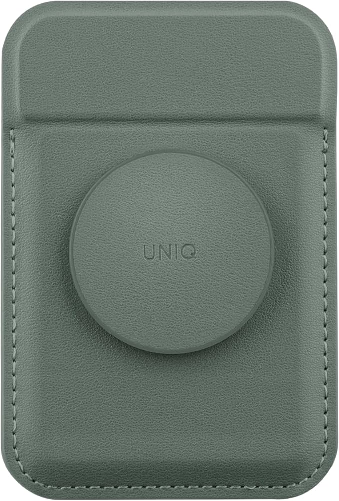 Uniq Flixa Magnetic Card Holder and pop-out grip-stand lichen Green