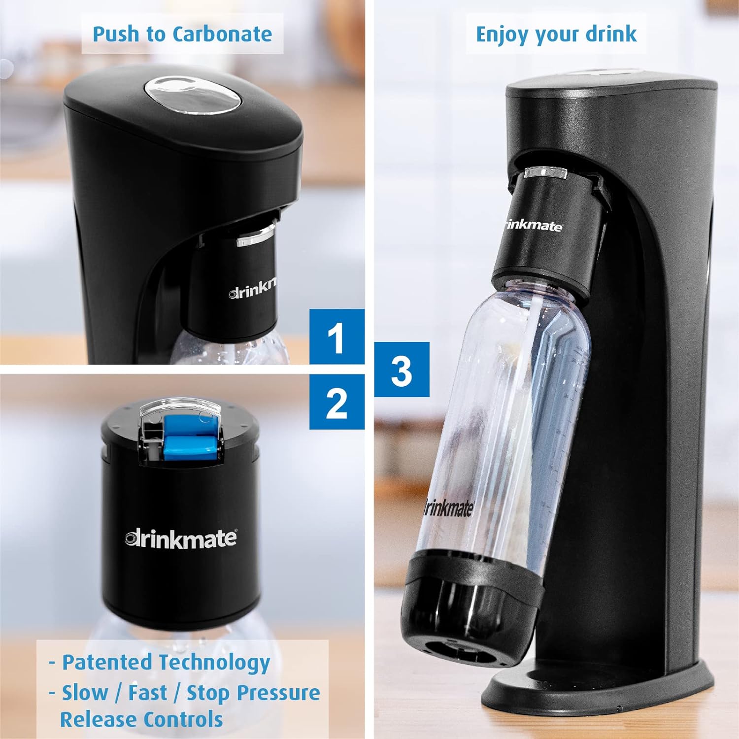 Drinkmate Machine Kit With Fizz Infuser Black