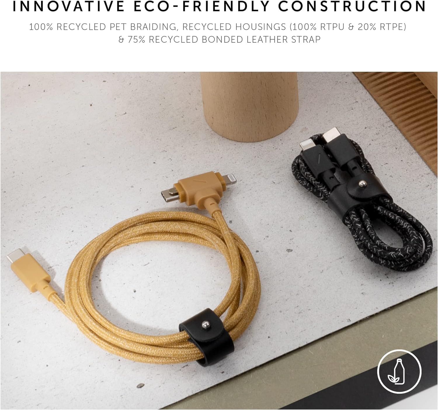 Native Union Belt 1.5M Cable Duo Usb C To C + Lightining Zebra