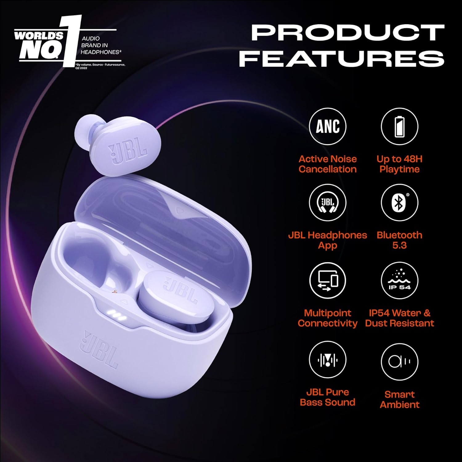 JBL Tune Buds Earphones (in-ear) Purple