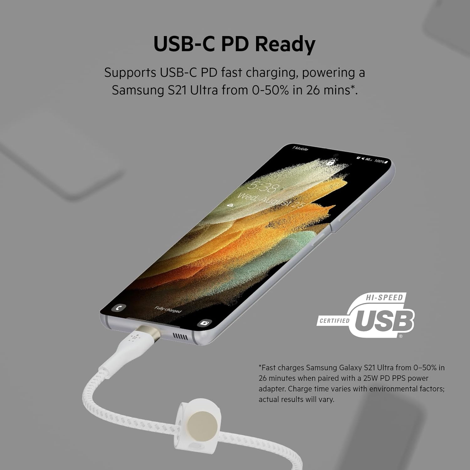 بيلكين - كابل USB-C إلى USB-C سيليكون مضفر 2.0 1م 2 قطع - أسود / أبيض