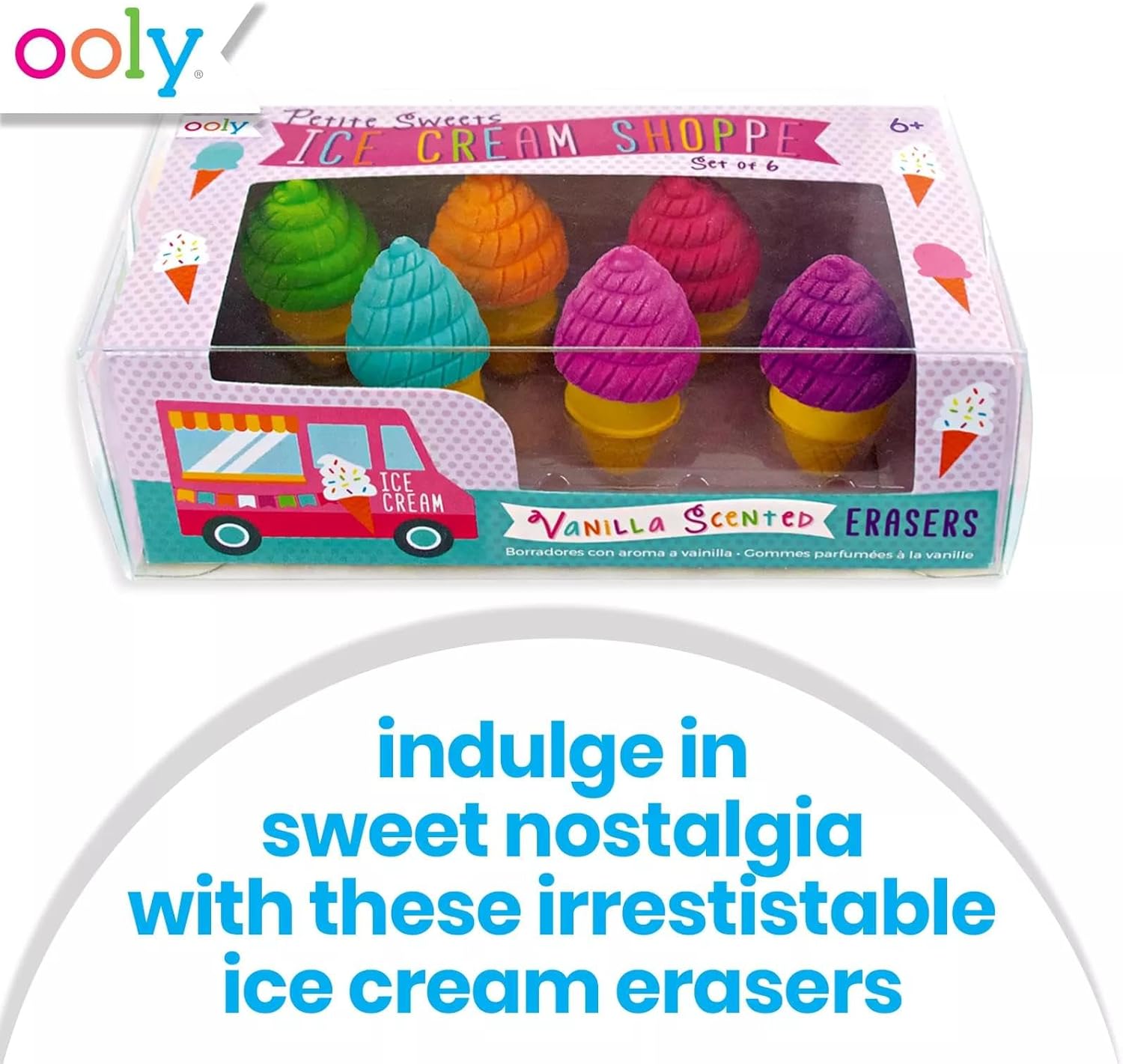 Ooly Petite Sweets Ice Cream Shoppe Scented Erasers Set Of 6