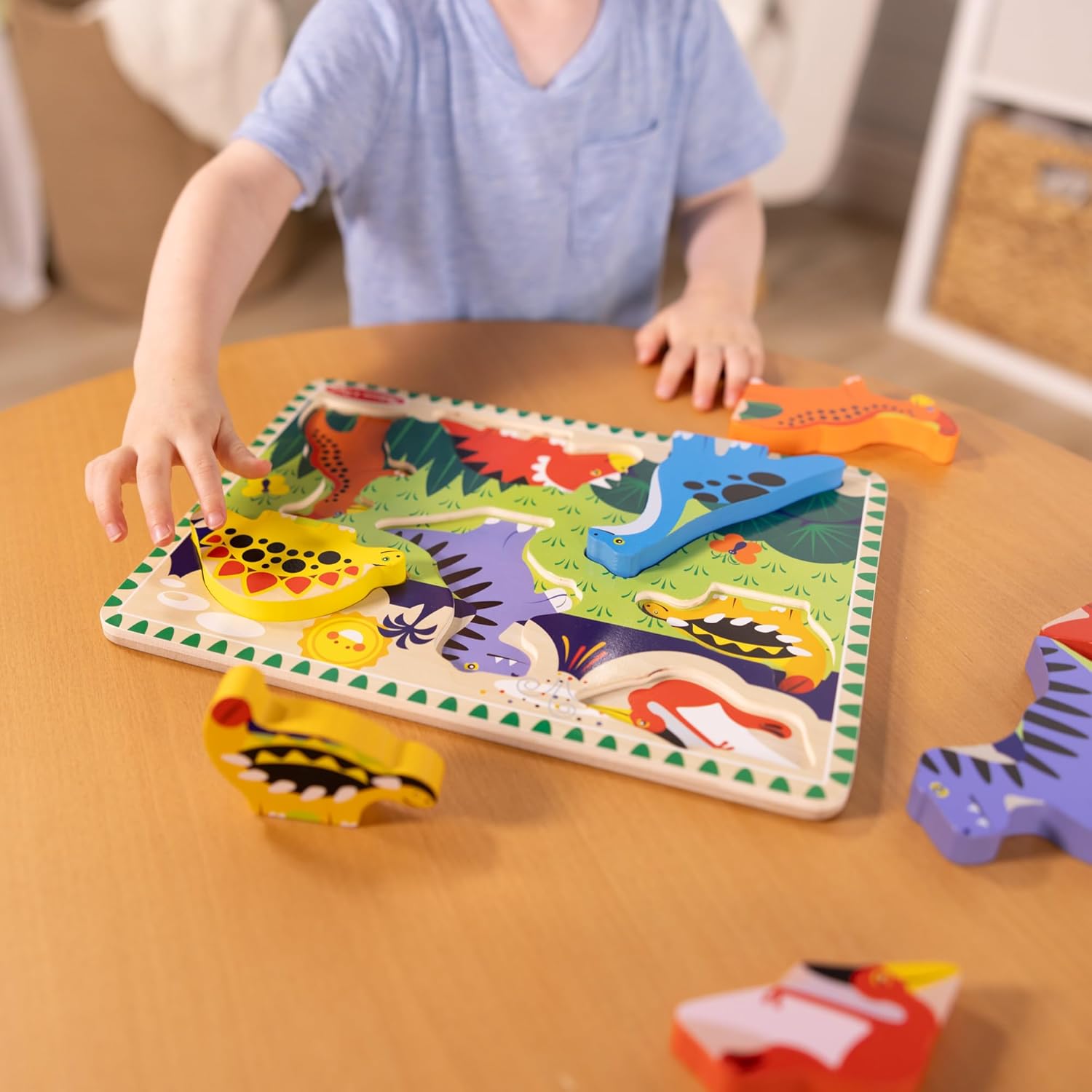 Melissa & Doug Dinosaur Wooden Chunky Puzzle (7 pcs)