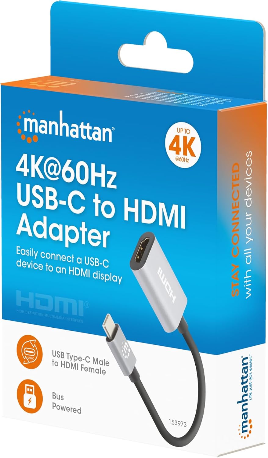 Manhattan 4K 60Hz USB-C to HDMI Adapter