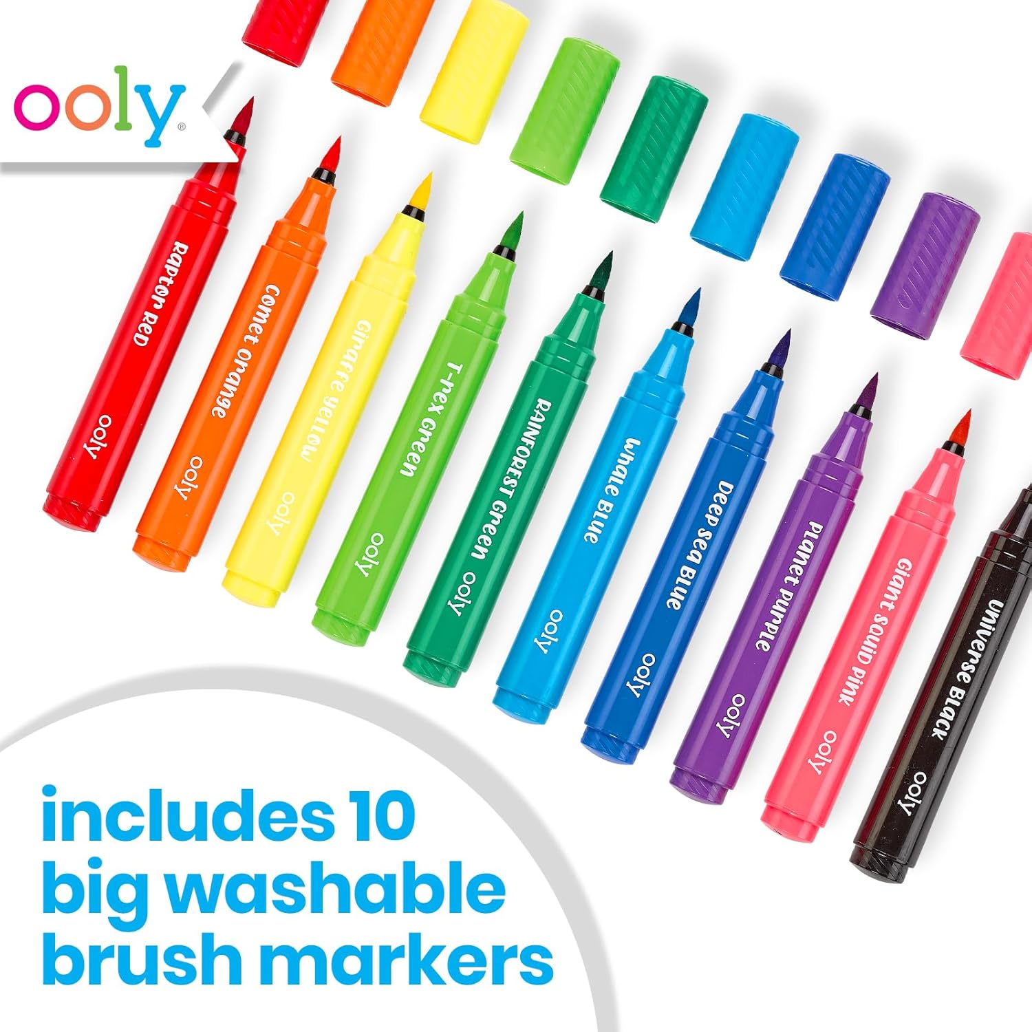 Ooly Big Bright Brush Markers Set Of 10