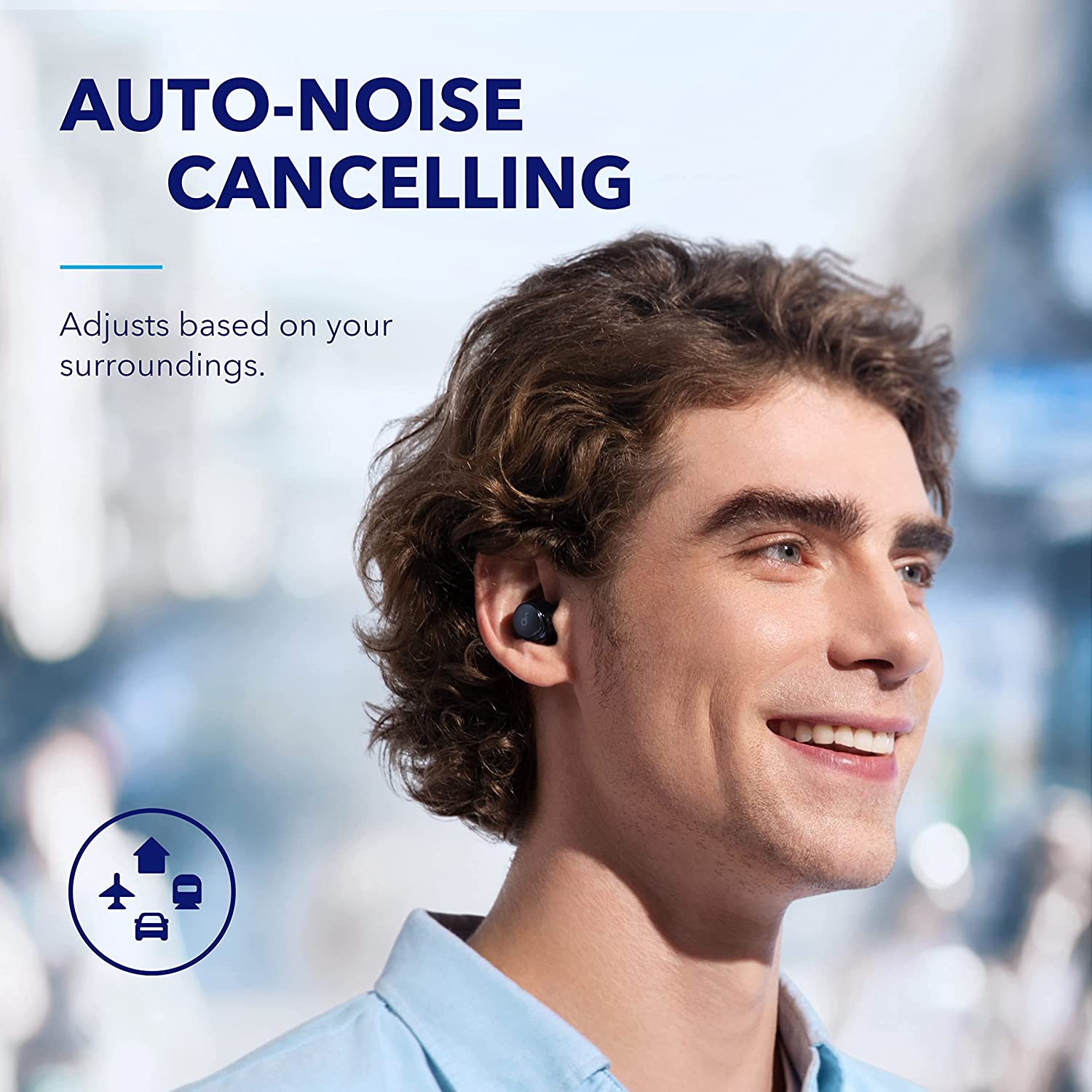 ساوندكور TWS سبيس A40 50 ساعة AA-ANC 10 مم - أسود
