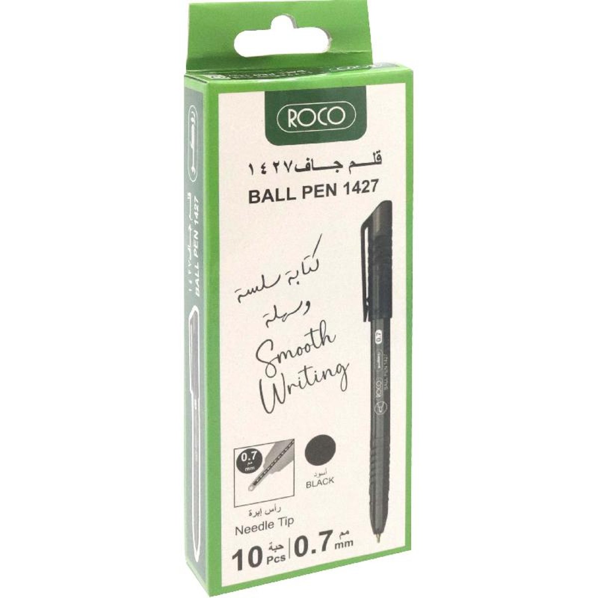 Roco 1427 Dry Ink Pen Black Ink 0.7 Mm Ballpoint 10 Pens