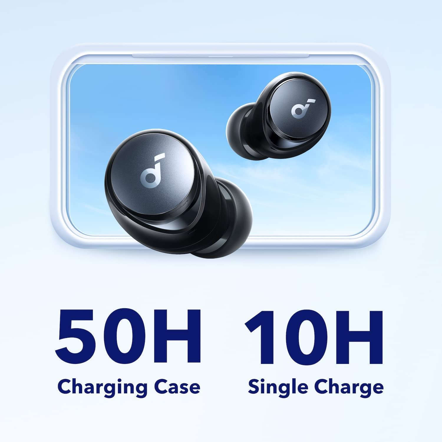 ساوندكور TWS سبيس A40 50 ساعة AA-ANC 10 مم - أسود
