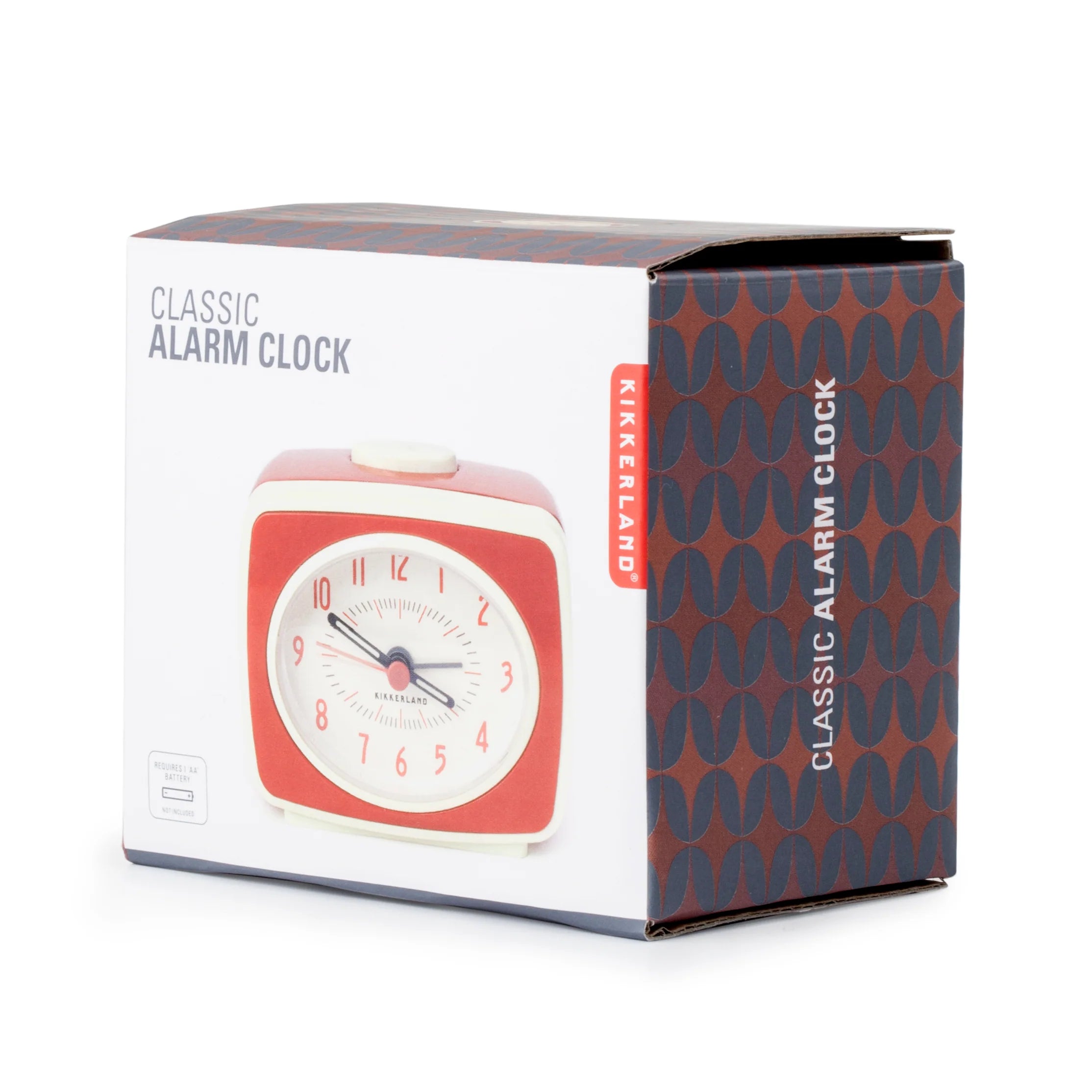 Kikkerland Small Classic Alarm Clock Red