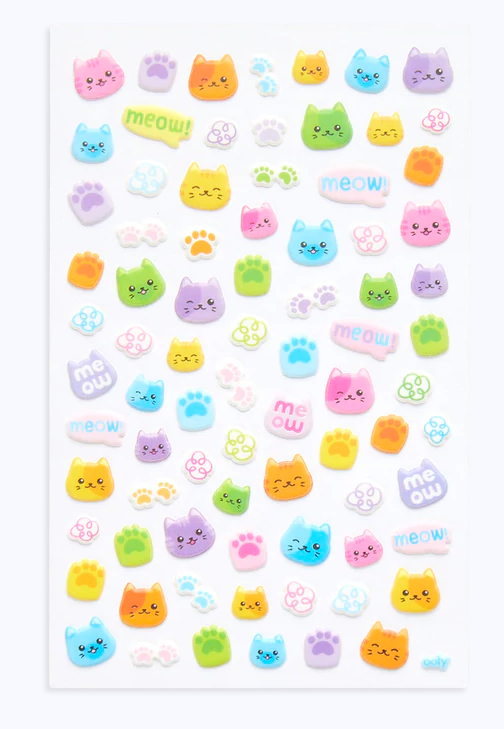 Ooly Stickiville Stickers: Colorful Cats Standard 1 Sheet