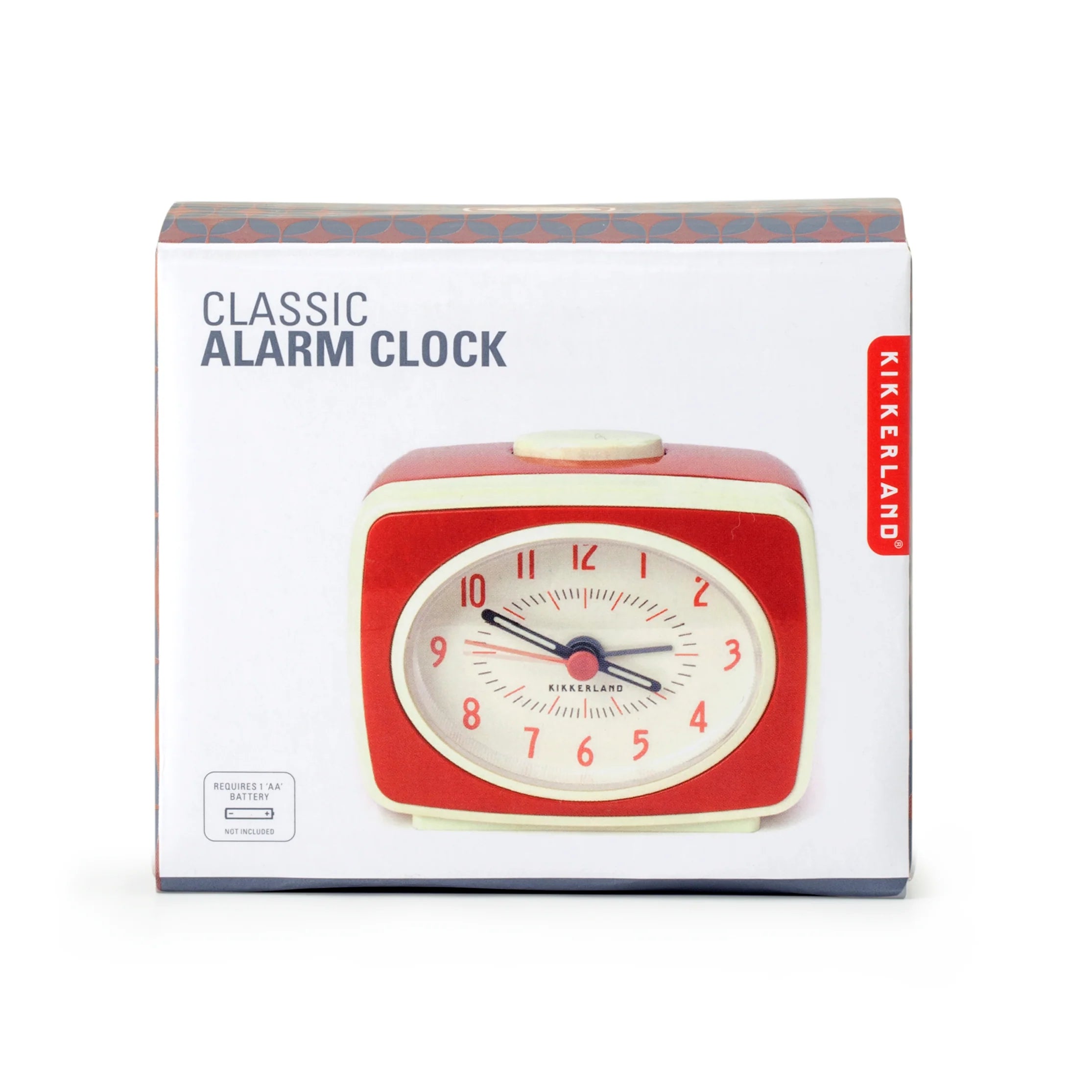 Kikkerland Small Classic Alarm Clock Red