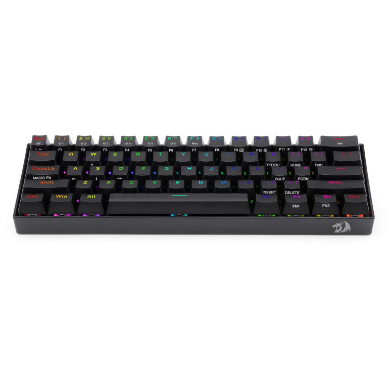 لوحة مفاتيح ميكانيكية للألعاب Redragon K630RGB بحجم صغير تحتوي على 61 مفتاحًا، بدعم احترافي ومفاتيح بنية