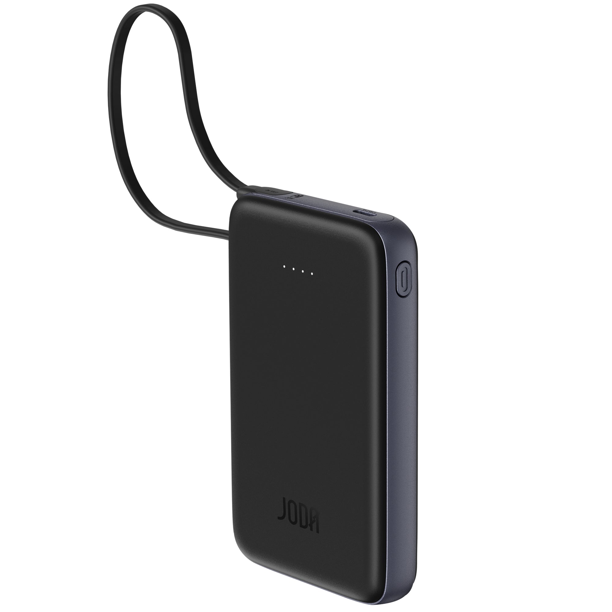 JODA 10000mAh 20W PD Power Bank with Built-in Cable Black