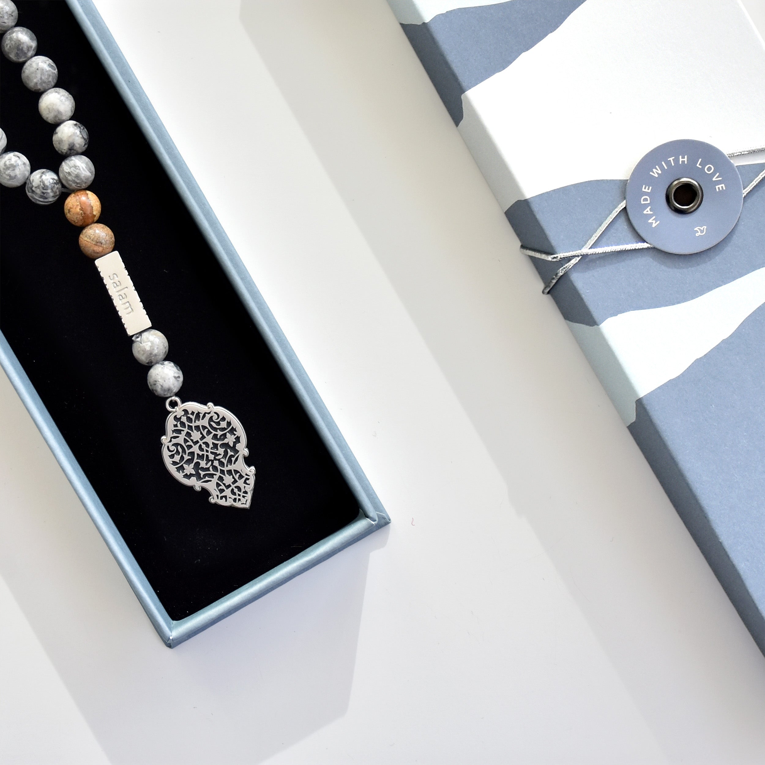 سبحة القنديل الفضي 33 - رمادي