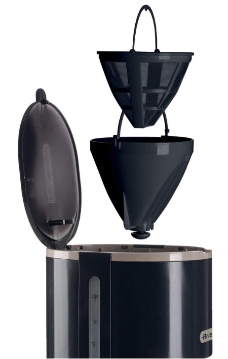 Ariete 1394 Drip Coffee Machine, 900W, 12 Cups, Black