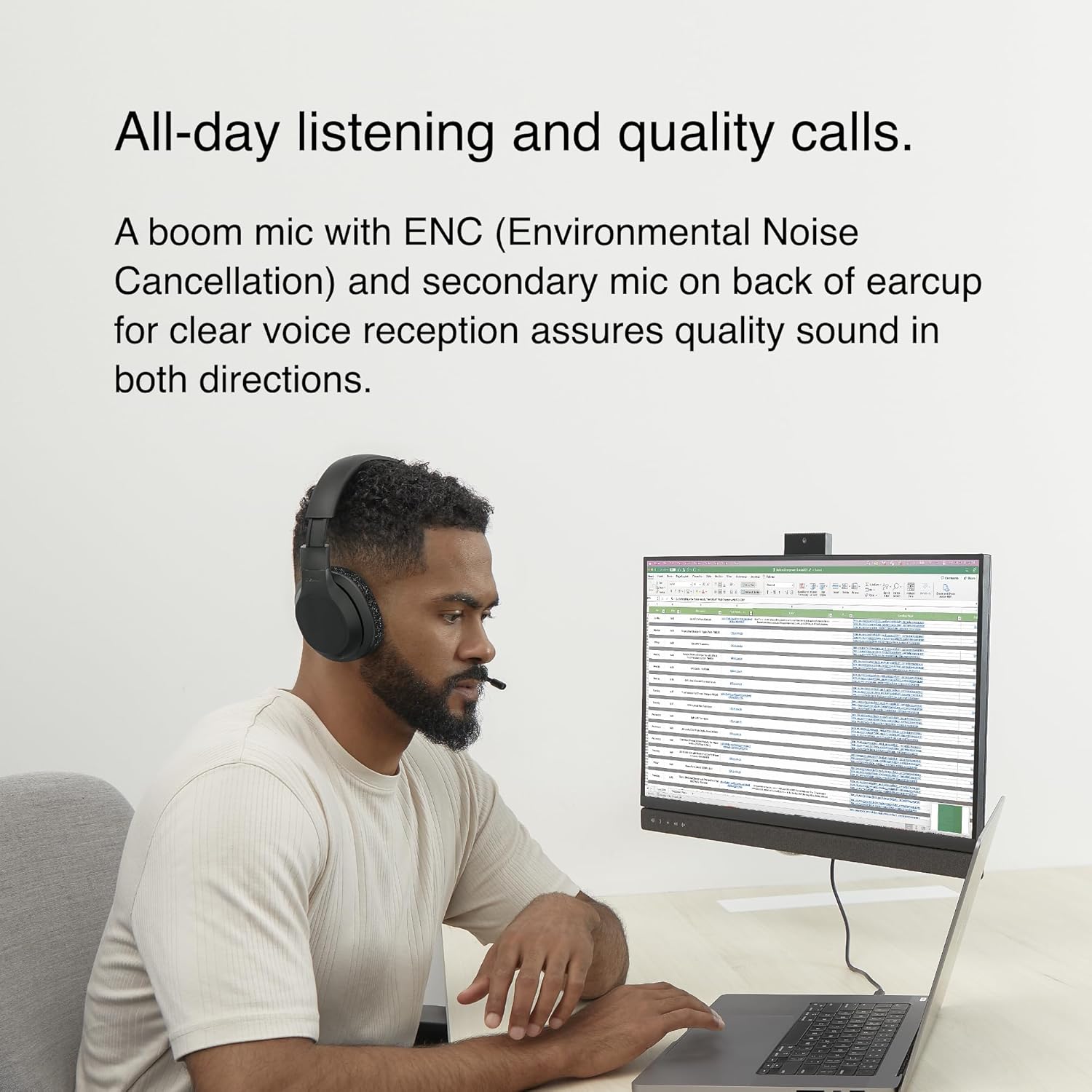 BELKIN W.HEADPHONES SOUNDFORM ADAPT OVER EAR BOOM MIC - BLK