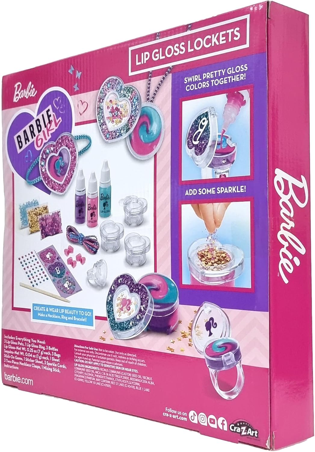 Barbie Sparkling Sweet Heart Lip Gloss Lockets