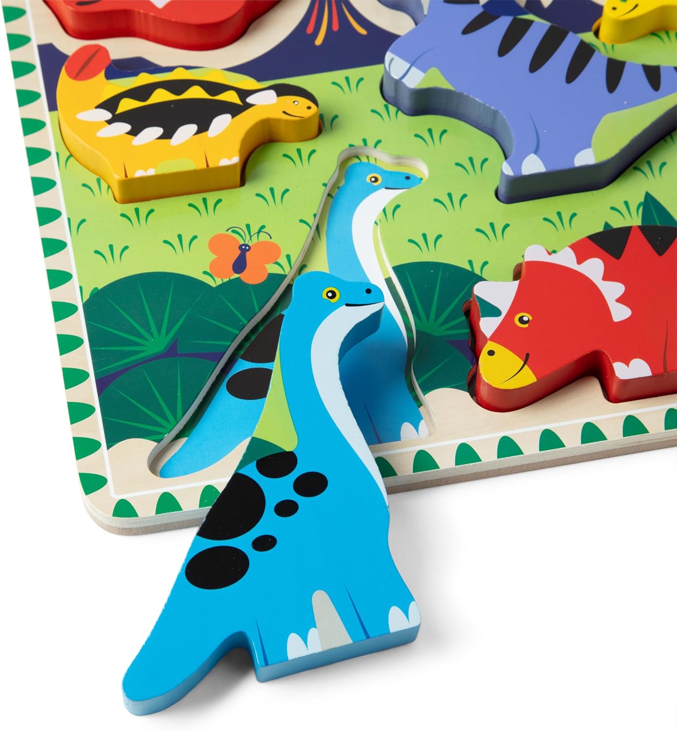 Melissa & Doug Dinosaur Wooden Chunky Puzzle (7 pcs)