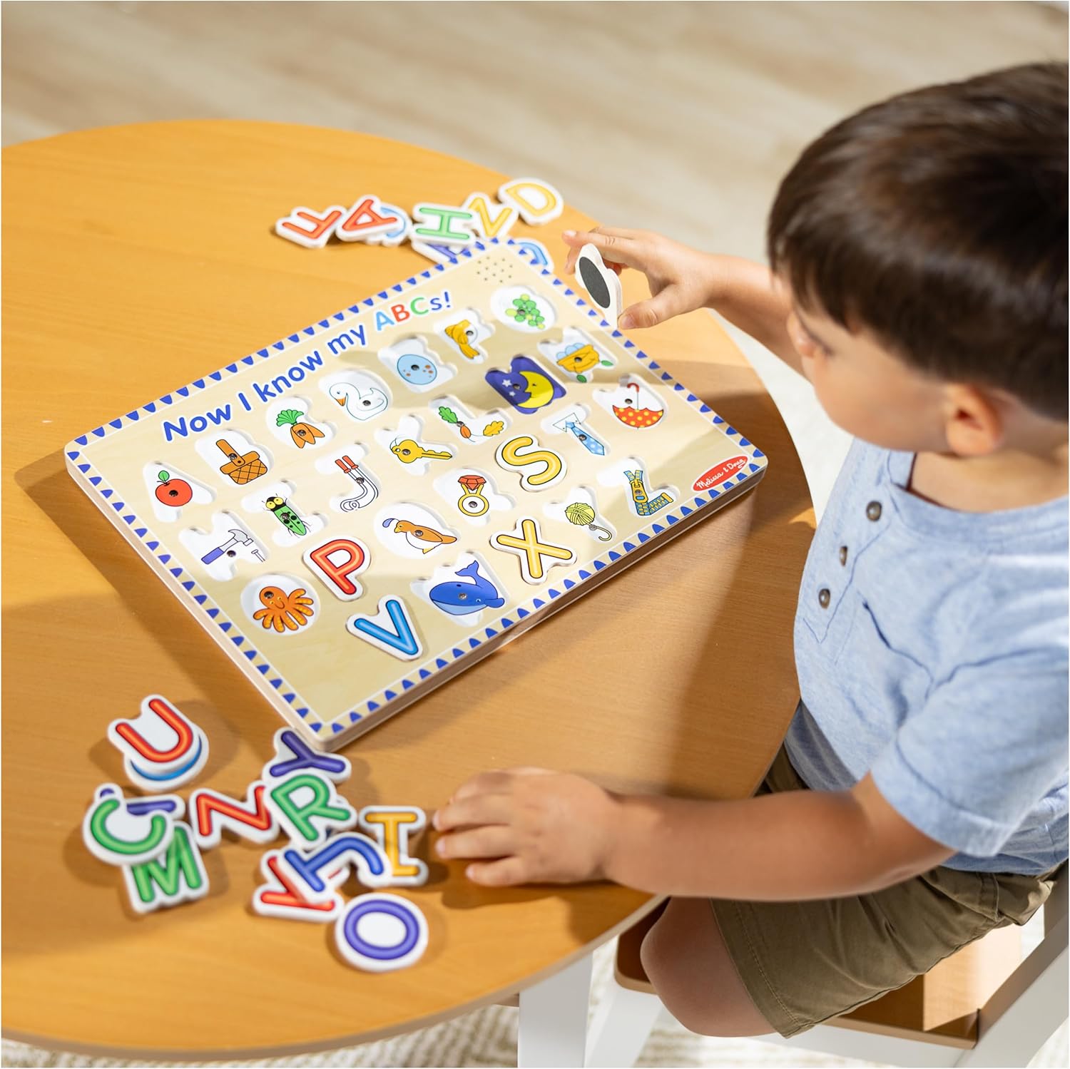 Melissa & Doug Wooden Alphabet Sound Puzzle - Wooden Puzzle With Sound Effects (26 pcs)