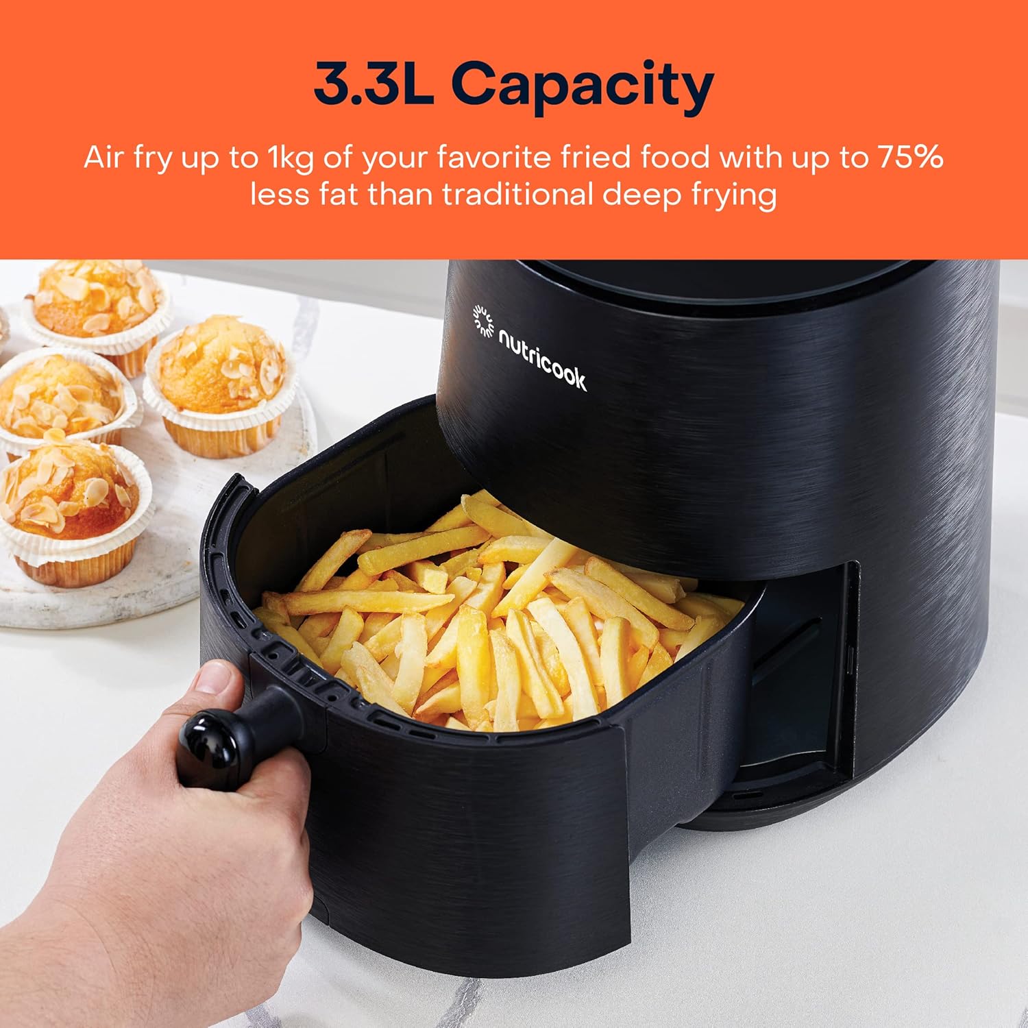 Nutricook Air Fryer 3.3L 4 Programs Mat Black NC-AFM033K