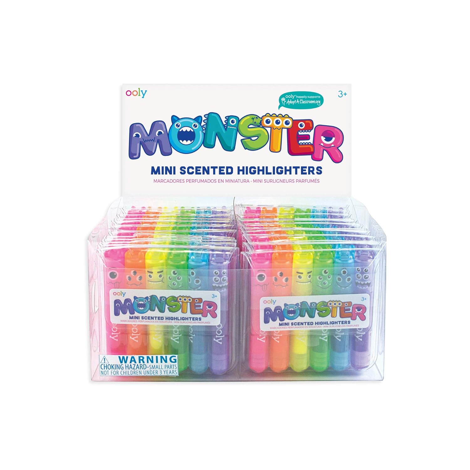Ooly Mini Monster Scented Highlighters Set Of 6 Display Of 2