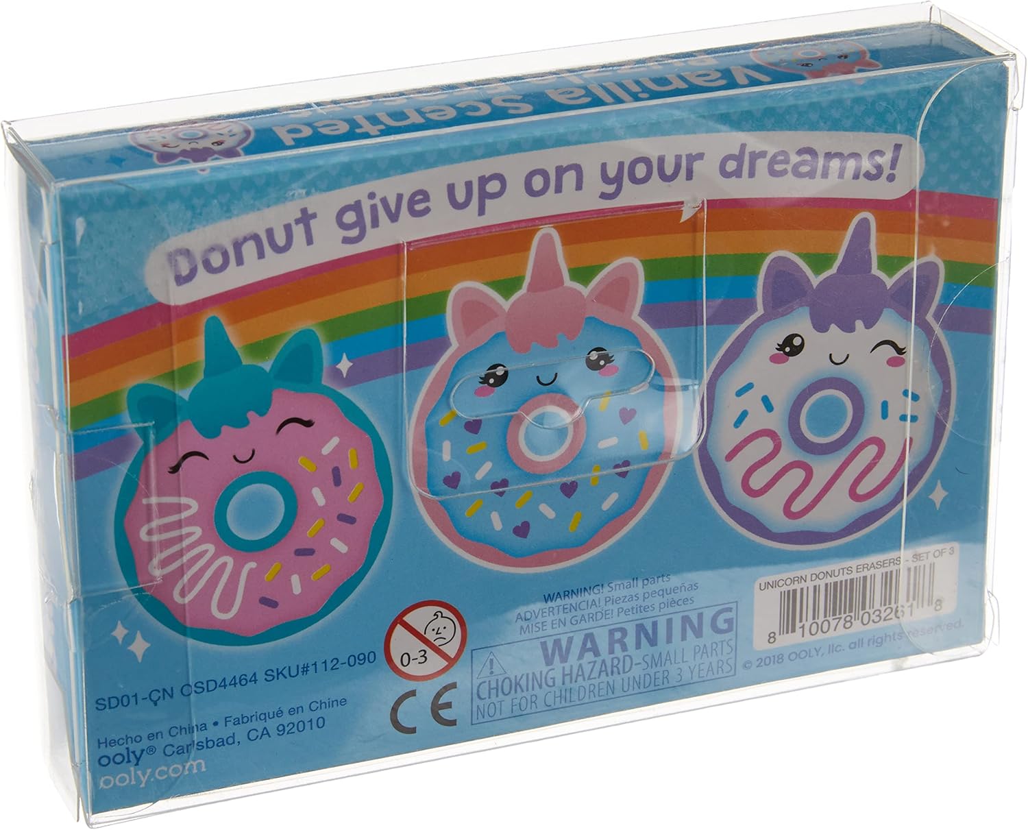 Ooly Magic Bakery Unicorn Donuts Scented Erasers Set Of 3