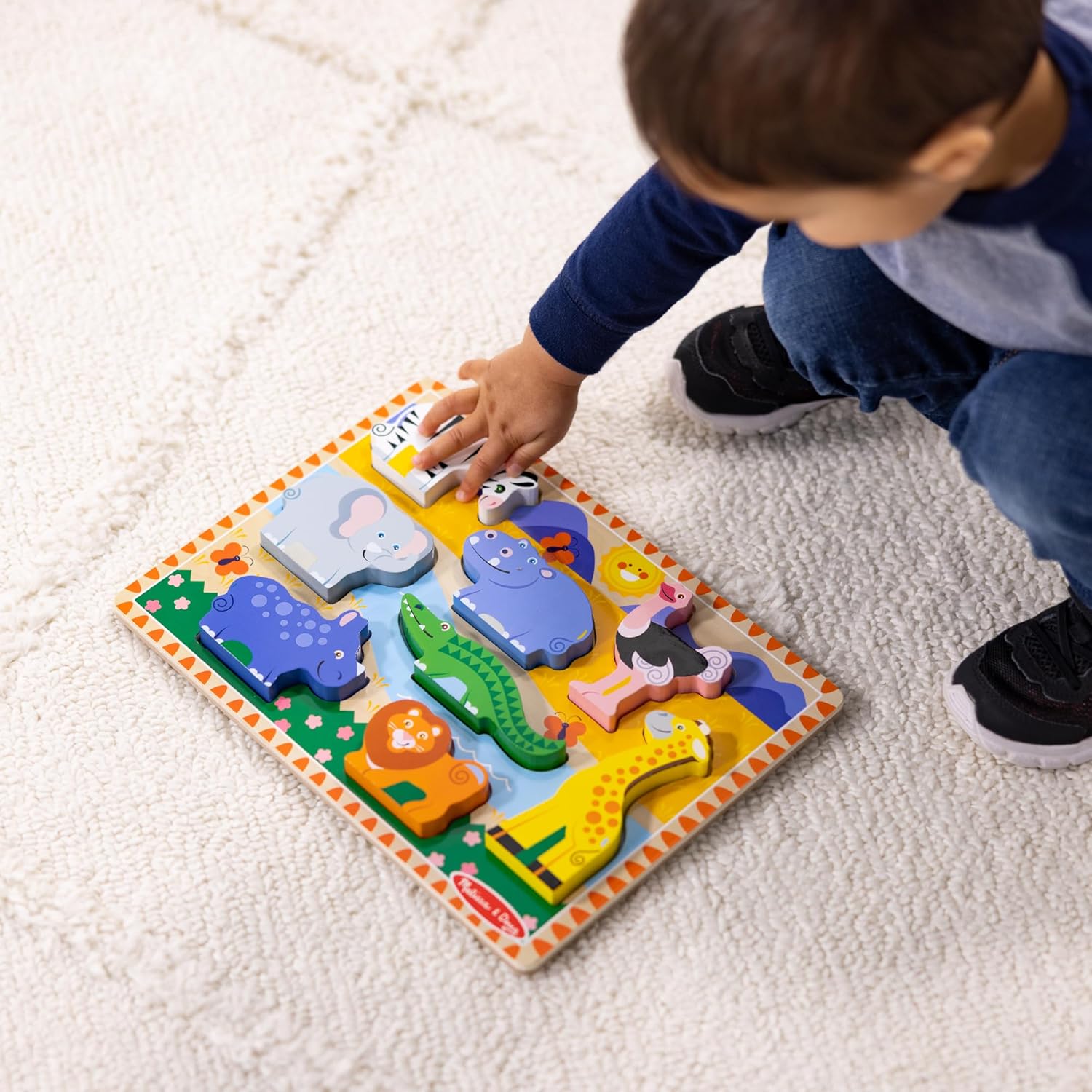 Melissa & Doug Safari Wooden Chunky Puzzle - 8 Pieces