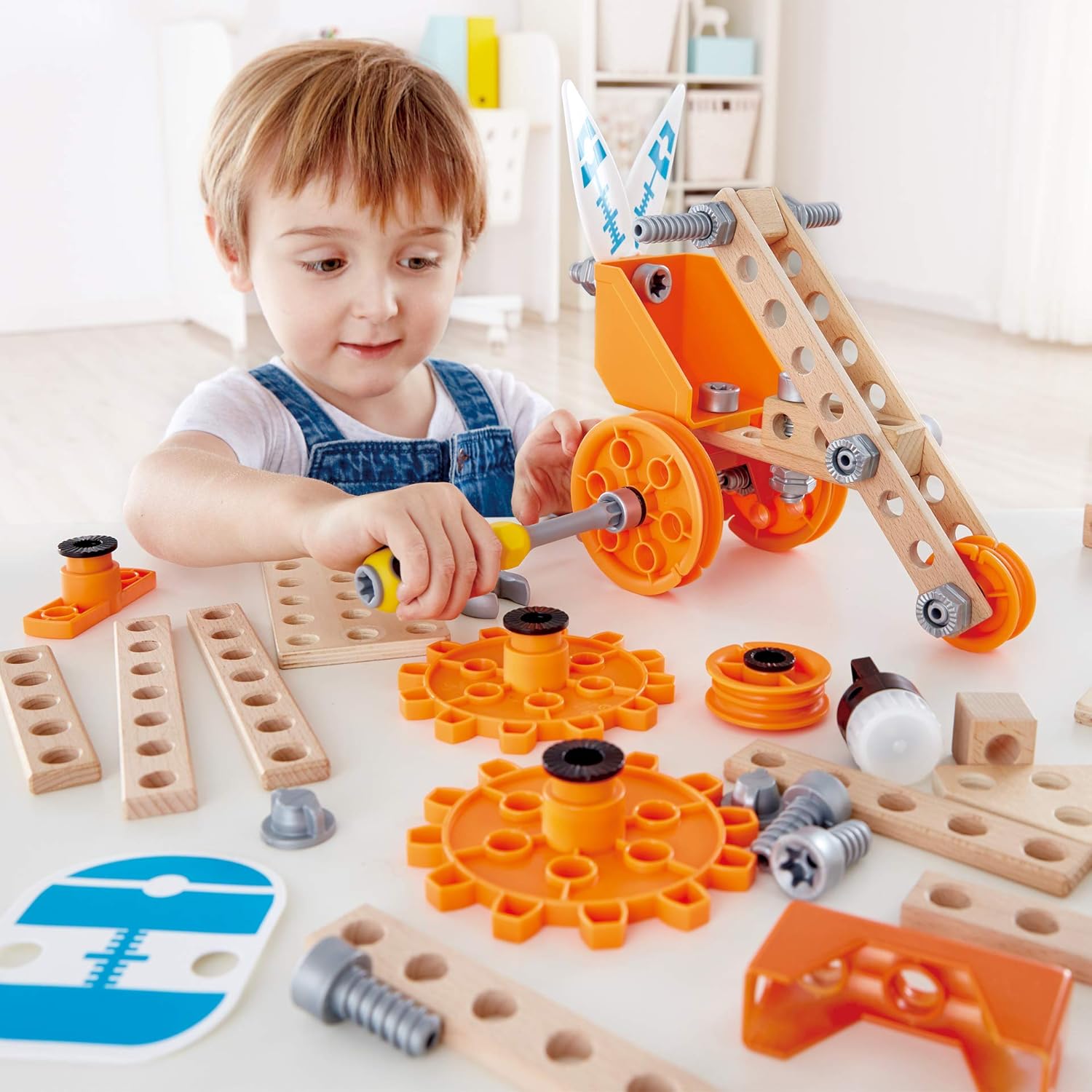 Hape Junior Inventor Deluxe Experiment Kit 57-Pieces