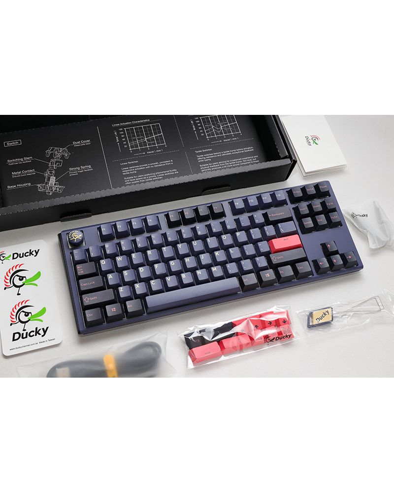Ducky One 3 كوزميك بلو TKL 80% مفتاح شيري أحمر - أمريكي