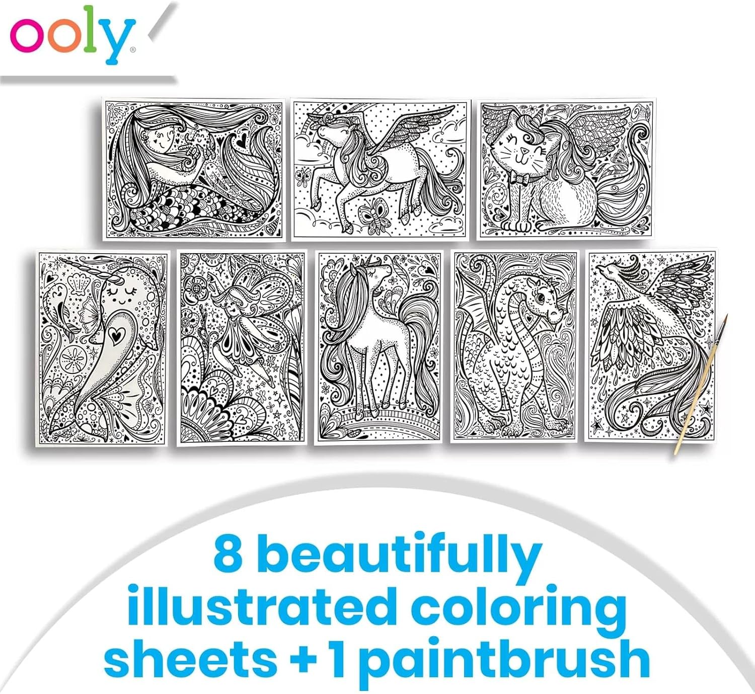 Ooly Hidden Colors Magic Paint Sheets - Magic Friends 9 PC Set