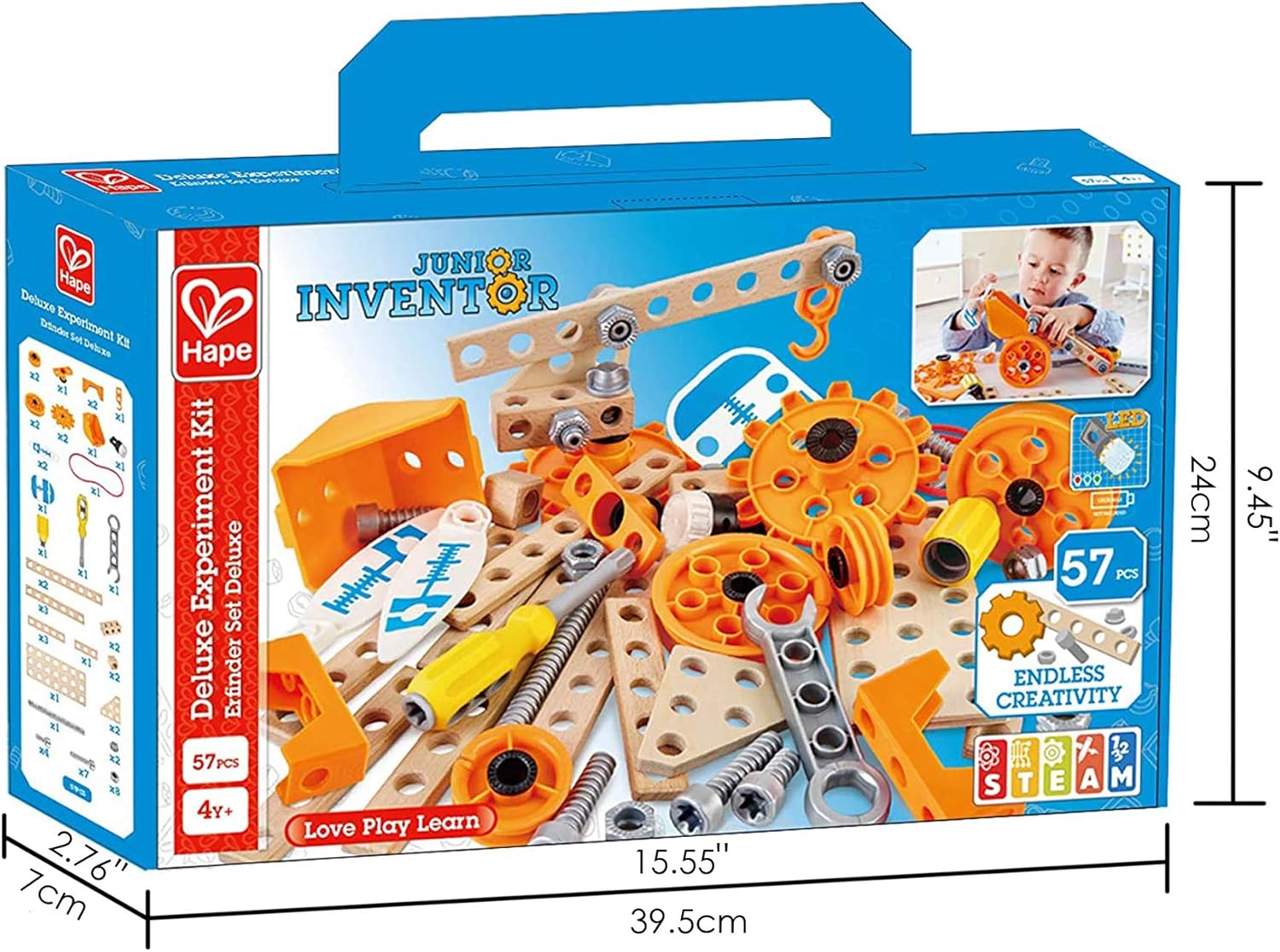 Hape Junior Inventor Deluxe Experiment Kit 57-Pieces