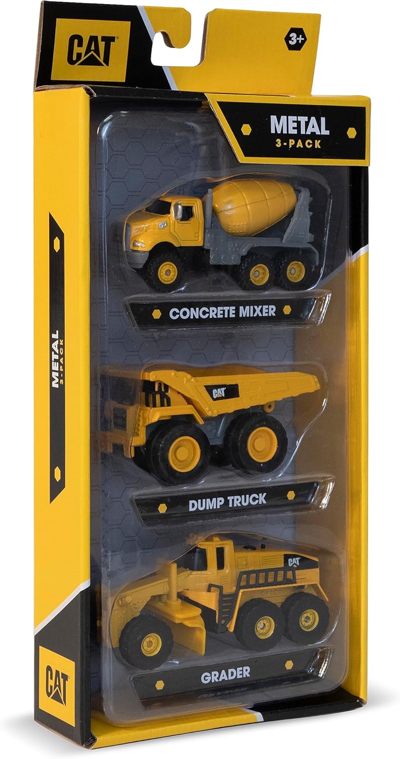 Caterpillar Funrise CAT Die Cast Metal 4 Inches 3 Pack Assortment