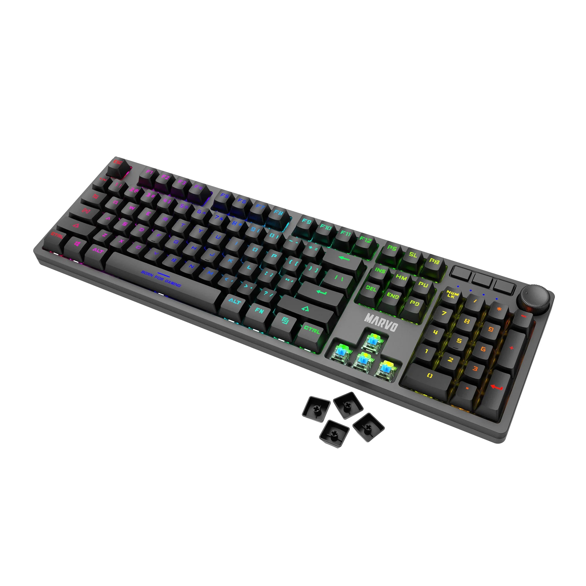 MARVO KG954 EN-B wired mechnical keyboard with Detachable US