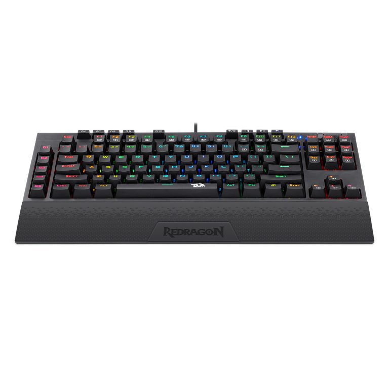 لوحة مفاتيح ألعاب ميكانيكية Redragon K596 PRO RGB، تعمل بثلاثة أوضاع: بلوتوث 5.0/2.4 غيغاهرتز/سلكي، تحتوي على 87 مفتاحًا، بطارية متينة، 10 مفاتيح ماكرو مدمجة ومسند معصم، تشغيل لمدة 10 ساعات، مفاتيح حمراء