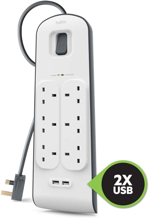 BELKIN SURGE PROTECTOR KSA VERSION 6 OUTPUTS 2M - 2 USB A