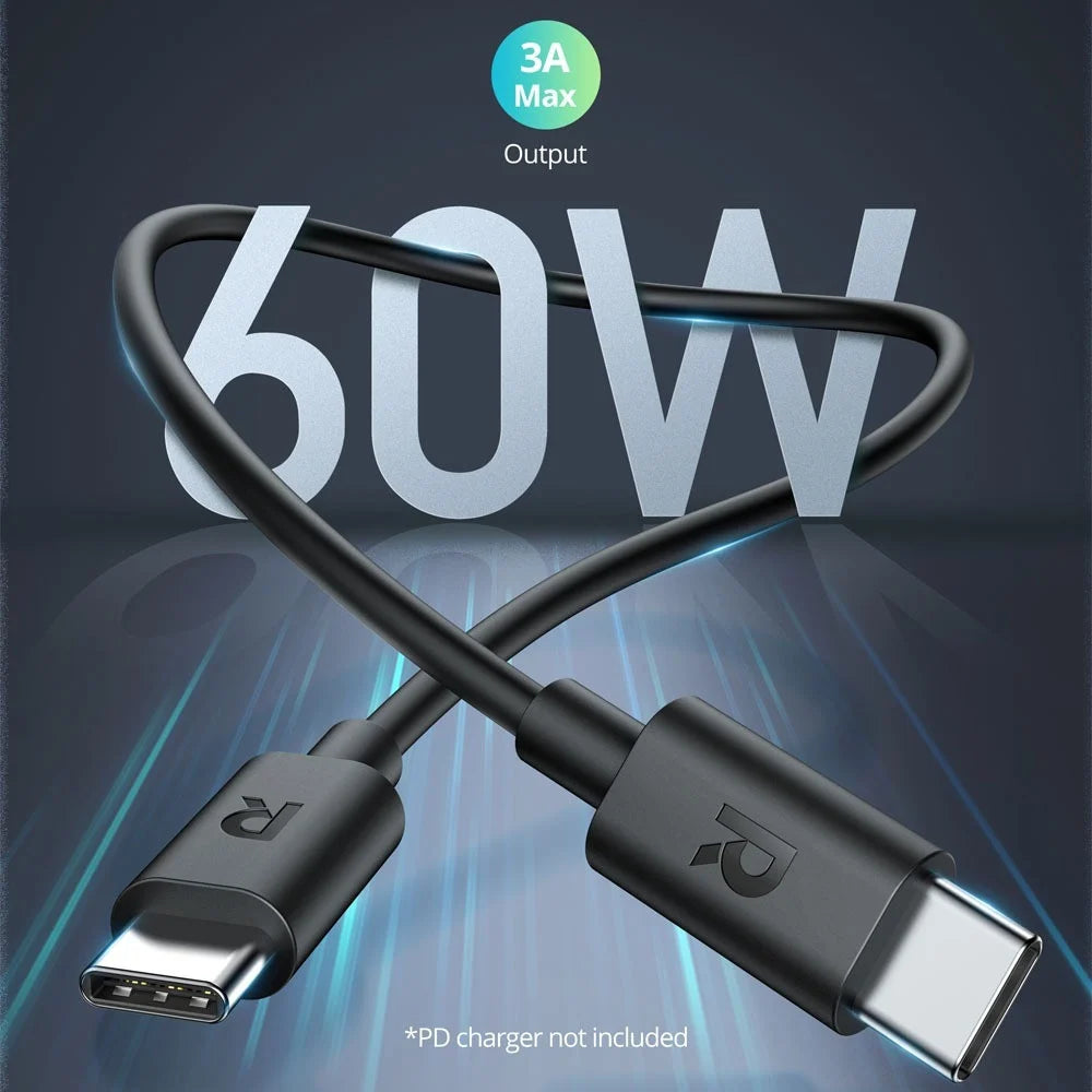 RAVPower RP-CB1025 3M Type-C to Type C Cable Black