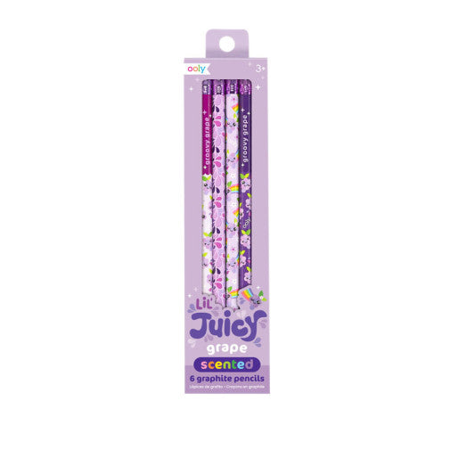Ooly Lil Juicy Scented Graphite Pencils Grape Set Of 6