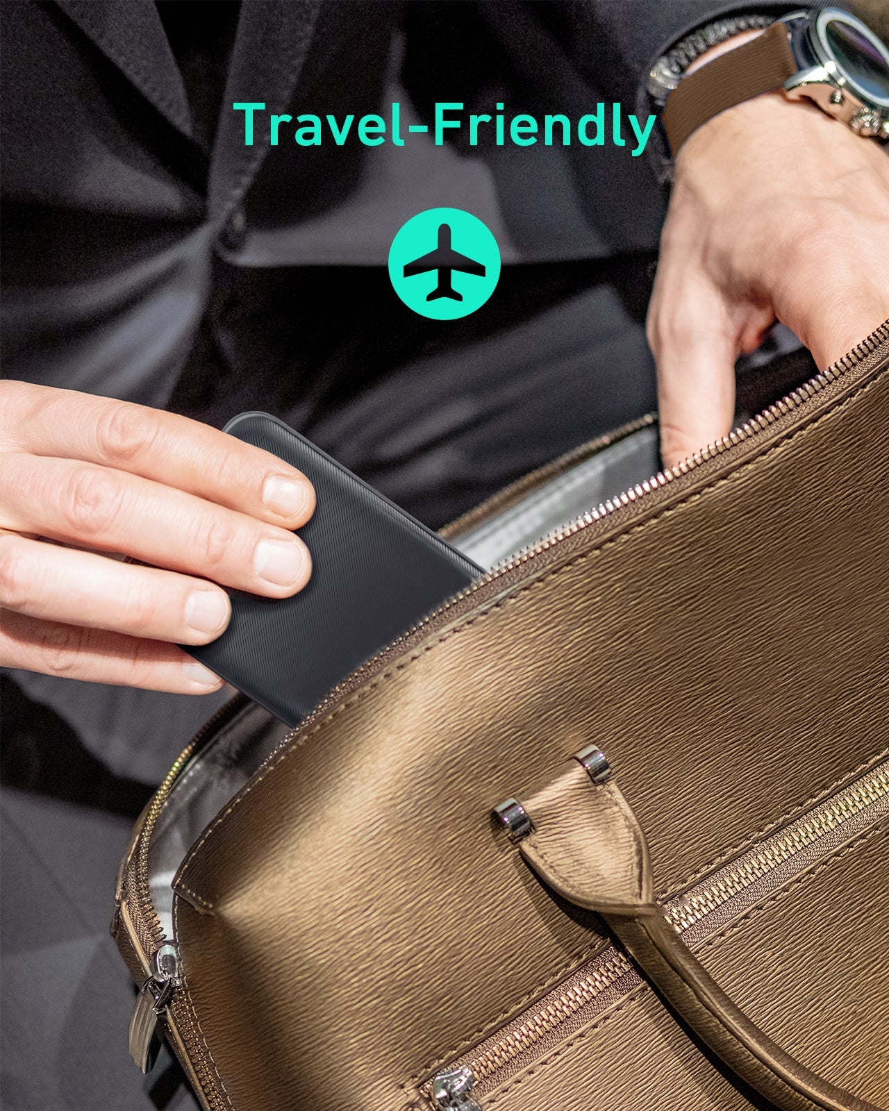 بنك طاقة باسيكس برو 22.5 وات من أوكي مع شحن سريع PD & QC 3.0 بسعة 20000 مللي أمبير باللون الأسود