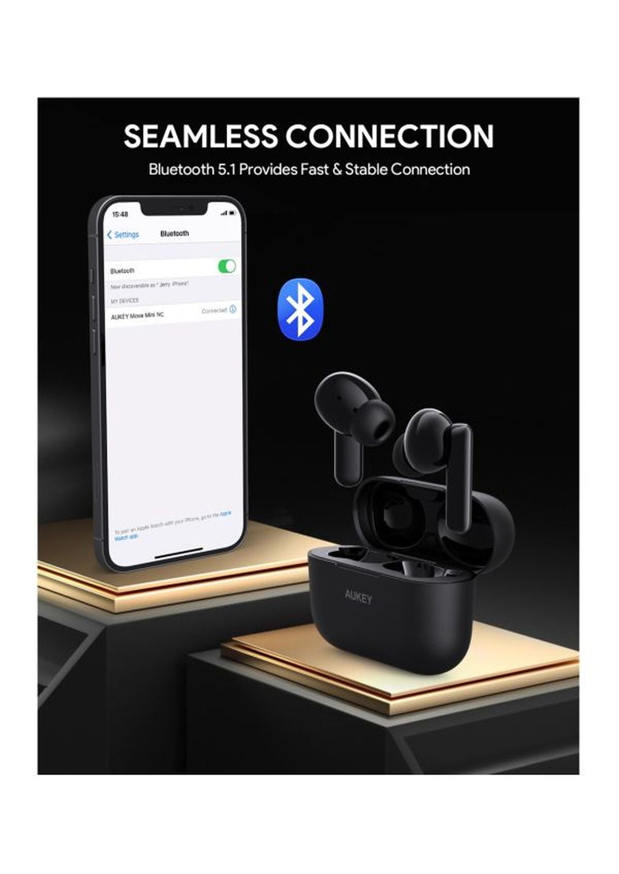AUKEY True Wireless Earbuds with ANC M1NC White