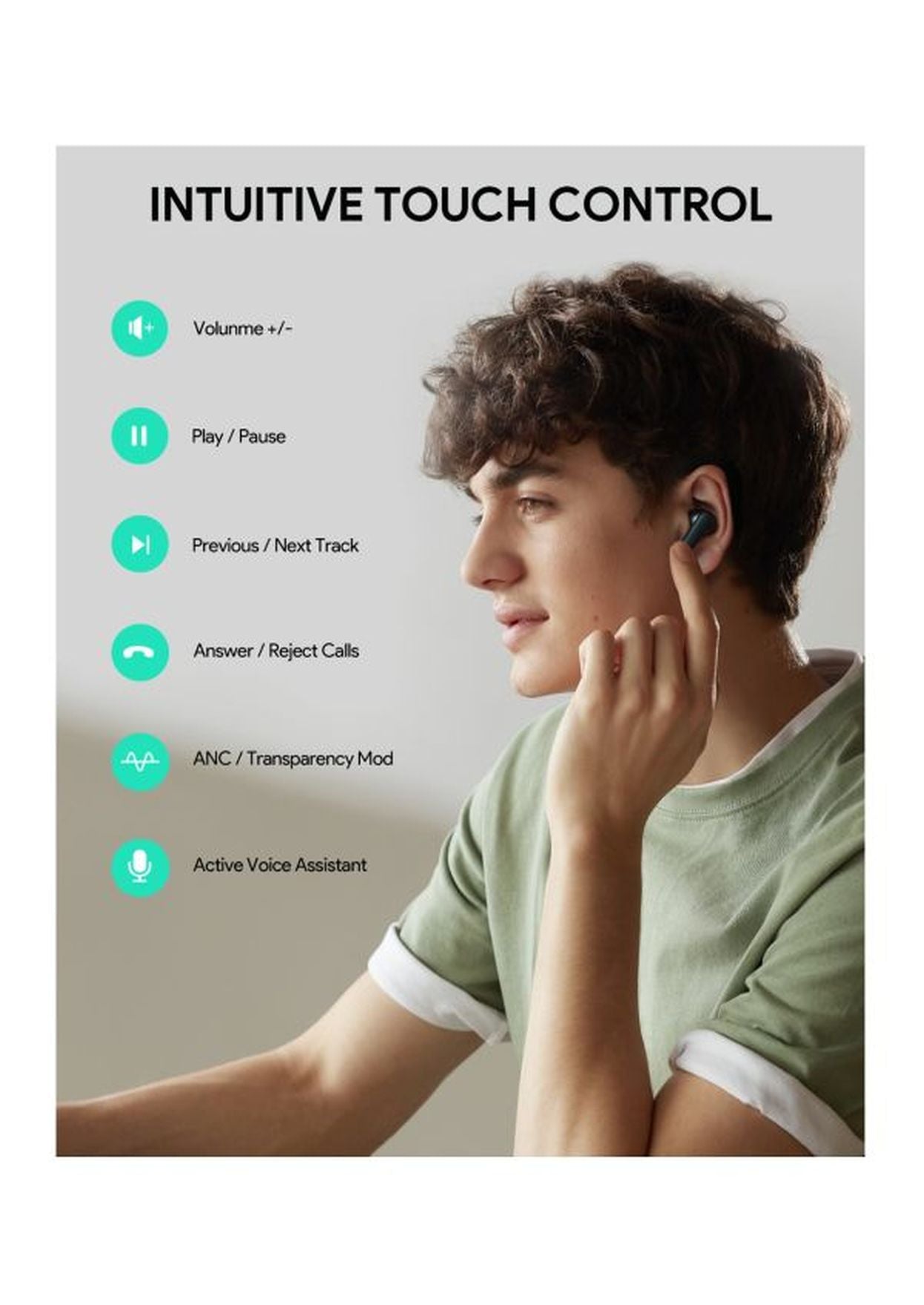 AUKEY True Wireless Earbuds with ANC M1NC White