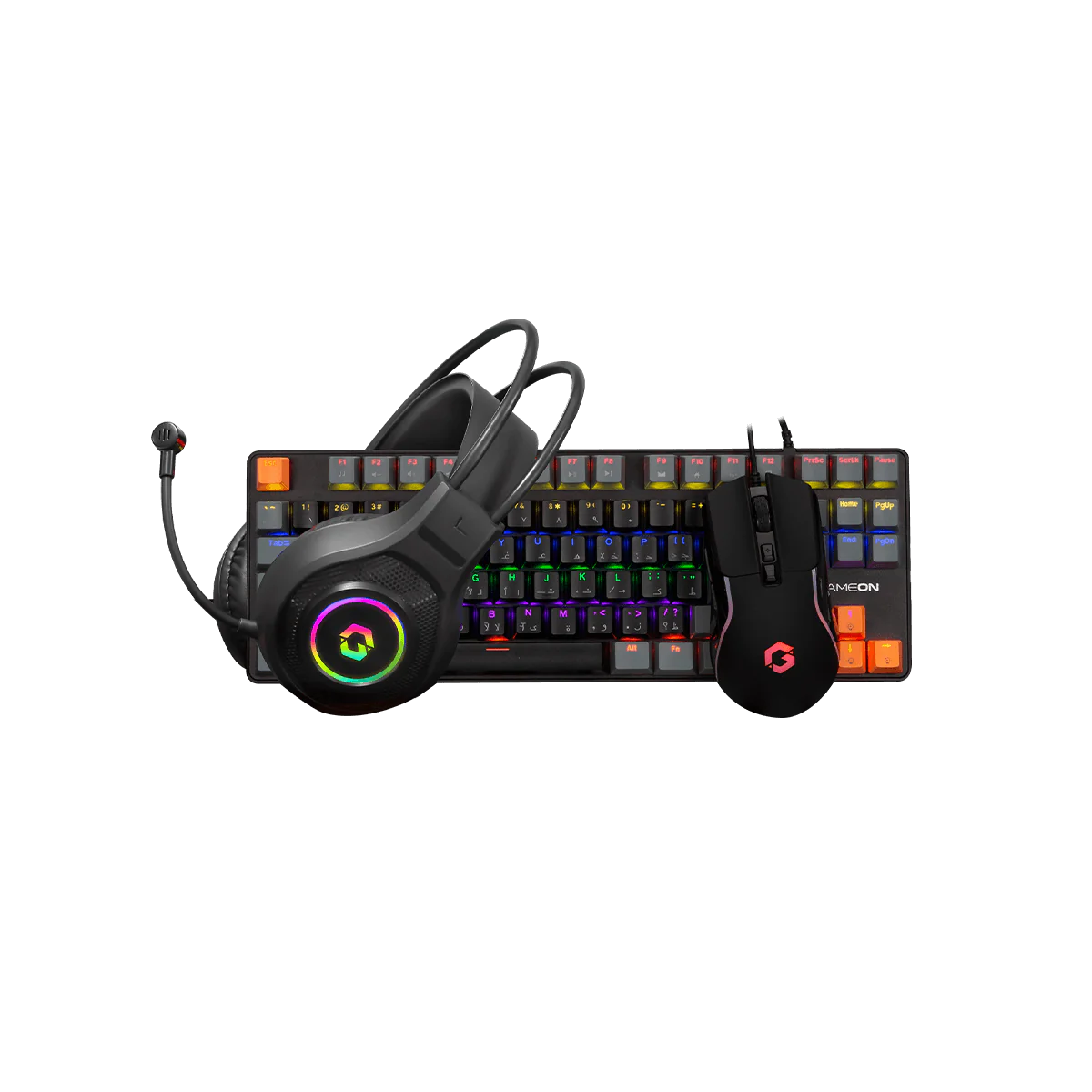 مجموعة الألعاب الكاملة GAMEON VIPER X (لوحة مفاتيح ميكانيكية، سماعة، ماوس، وماوس باد)