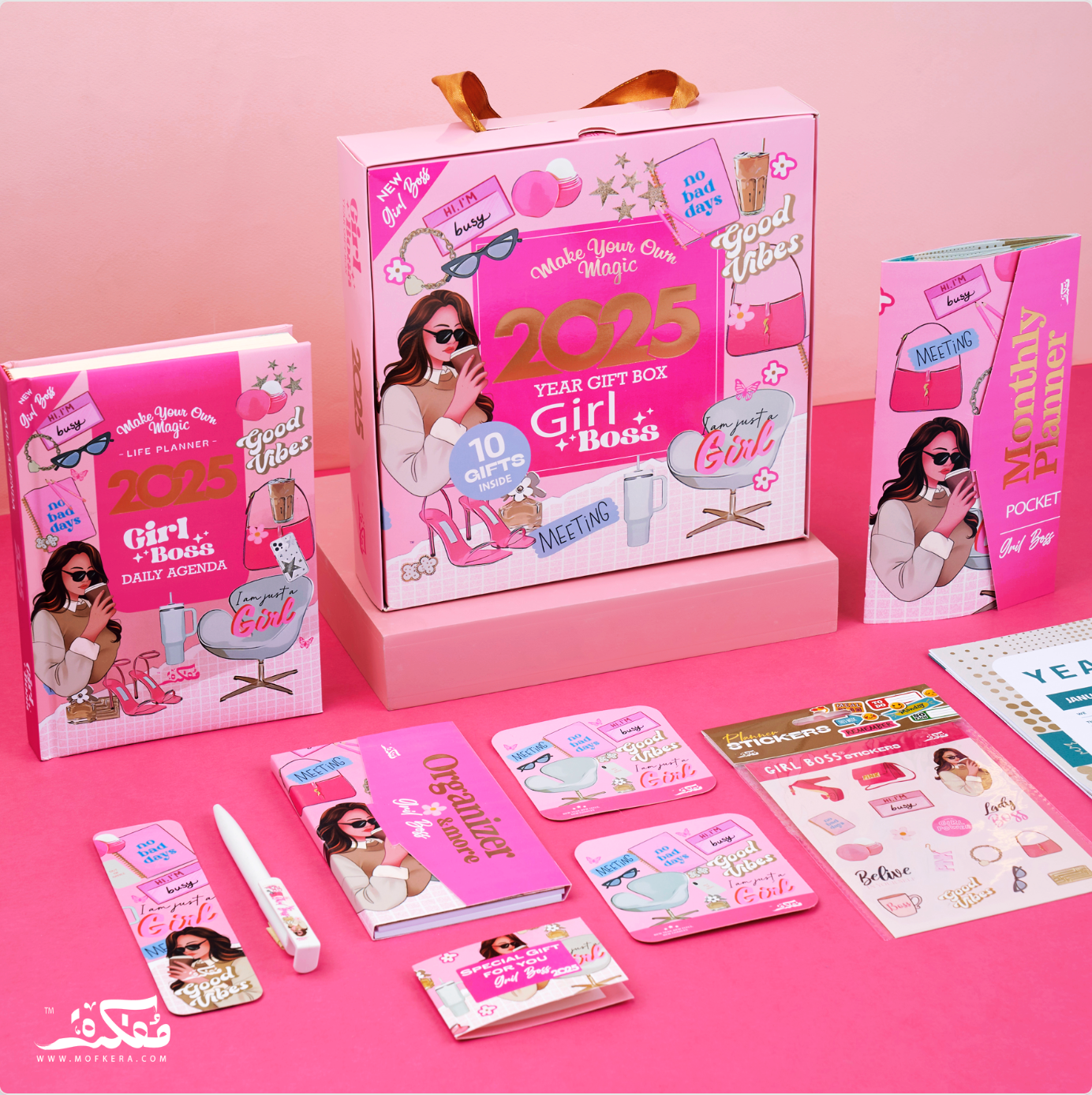 Mofkera Agenda Gift Set 2025 - Girl boss