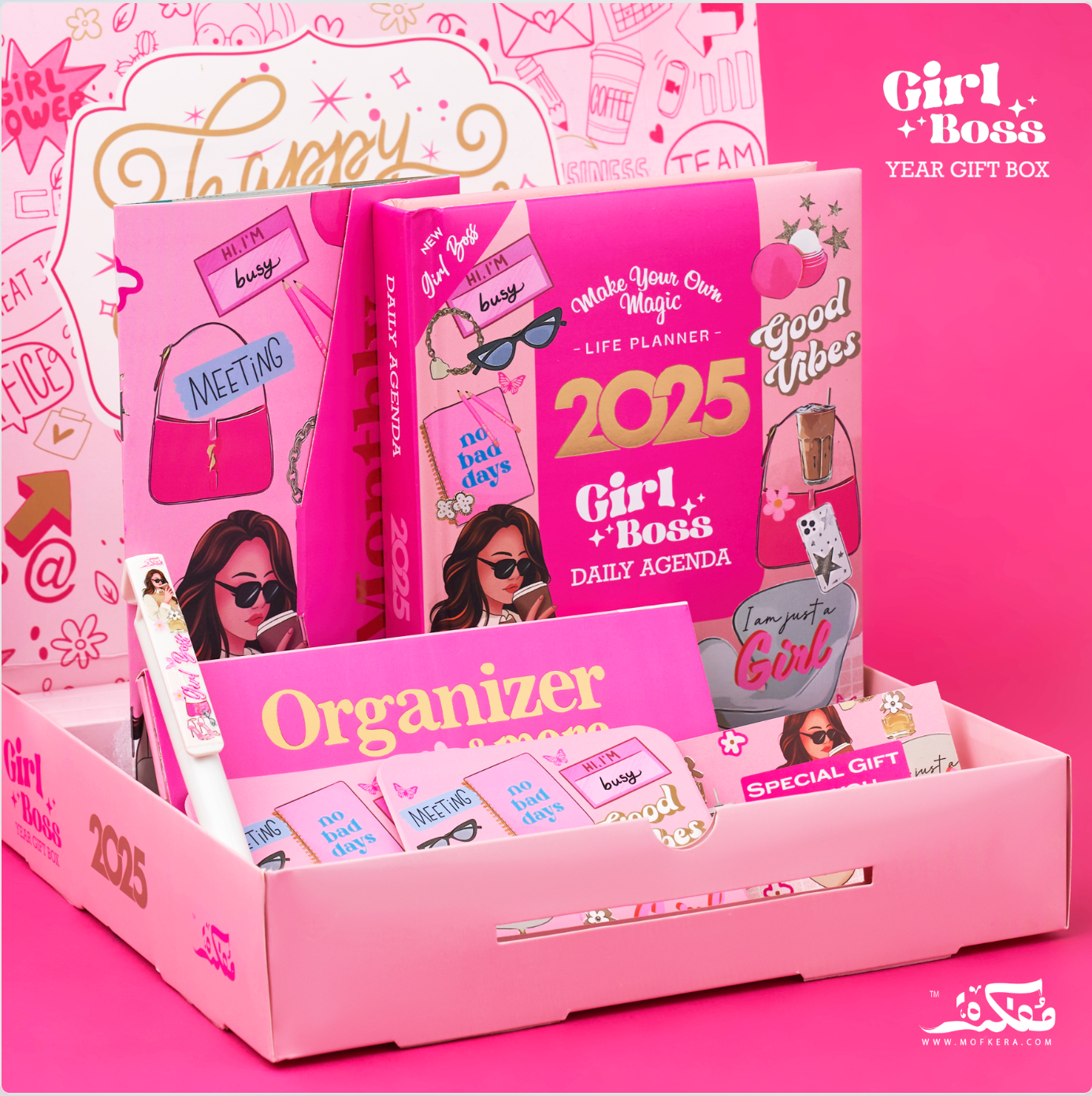 Mofkera Agenda Gift Set 2025 - Girl boss