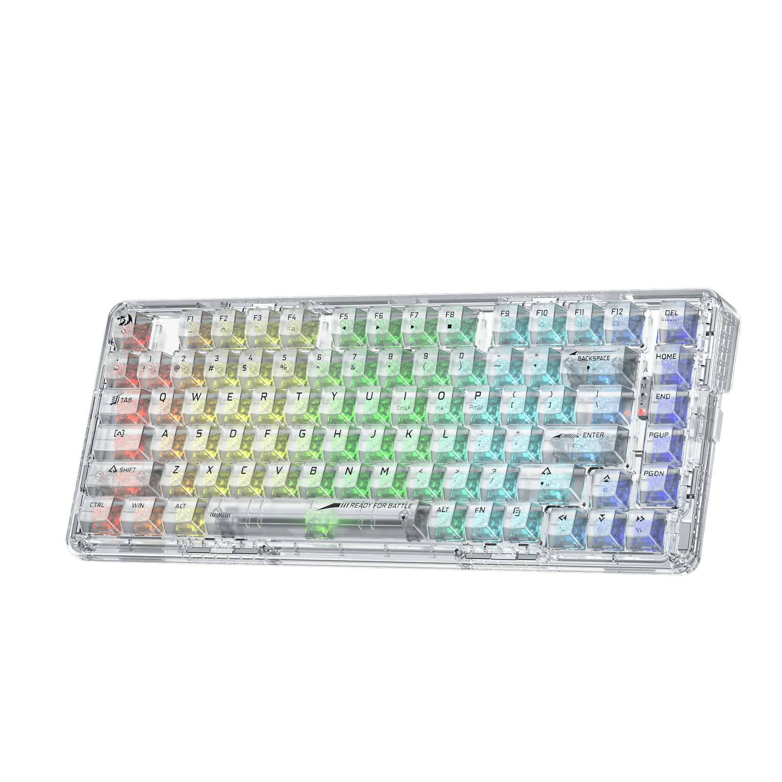 Redragon K649 3Modes PRO 75% Pre-built wireless, bluetooth, gaming, mechanical, RGB, white transparent Keyboard