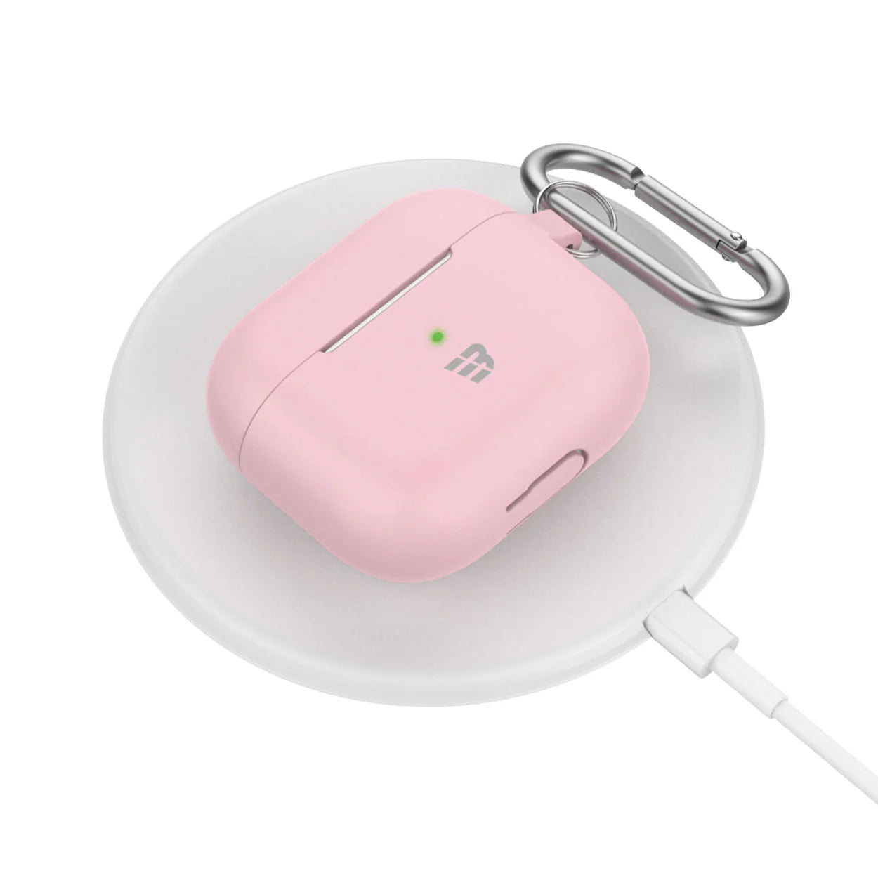 Baykron PT-P148 Airpod pro 3 Silicone Case W/Carabiner Pink